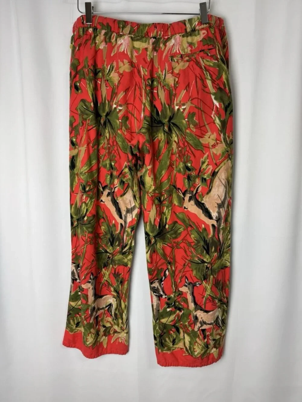 Lilka Anthropologie Pajama Bottom Pants Doting Deer Red Flannel 34 X 29